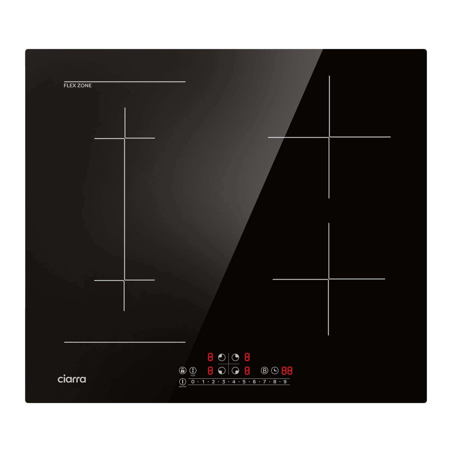 CIARRA 4 Zones Built-in Induction Hob with Boost and FlexZone CBBIH4BF-OW - CIARRA