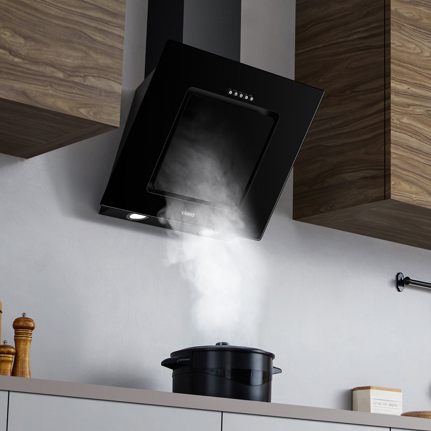 CIARRA 60cm Angled Wall Mounted Cooker Hood CBCB6725-OW