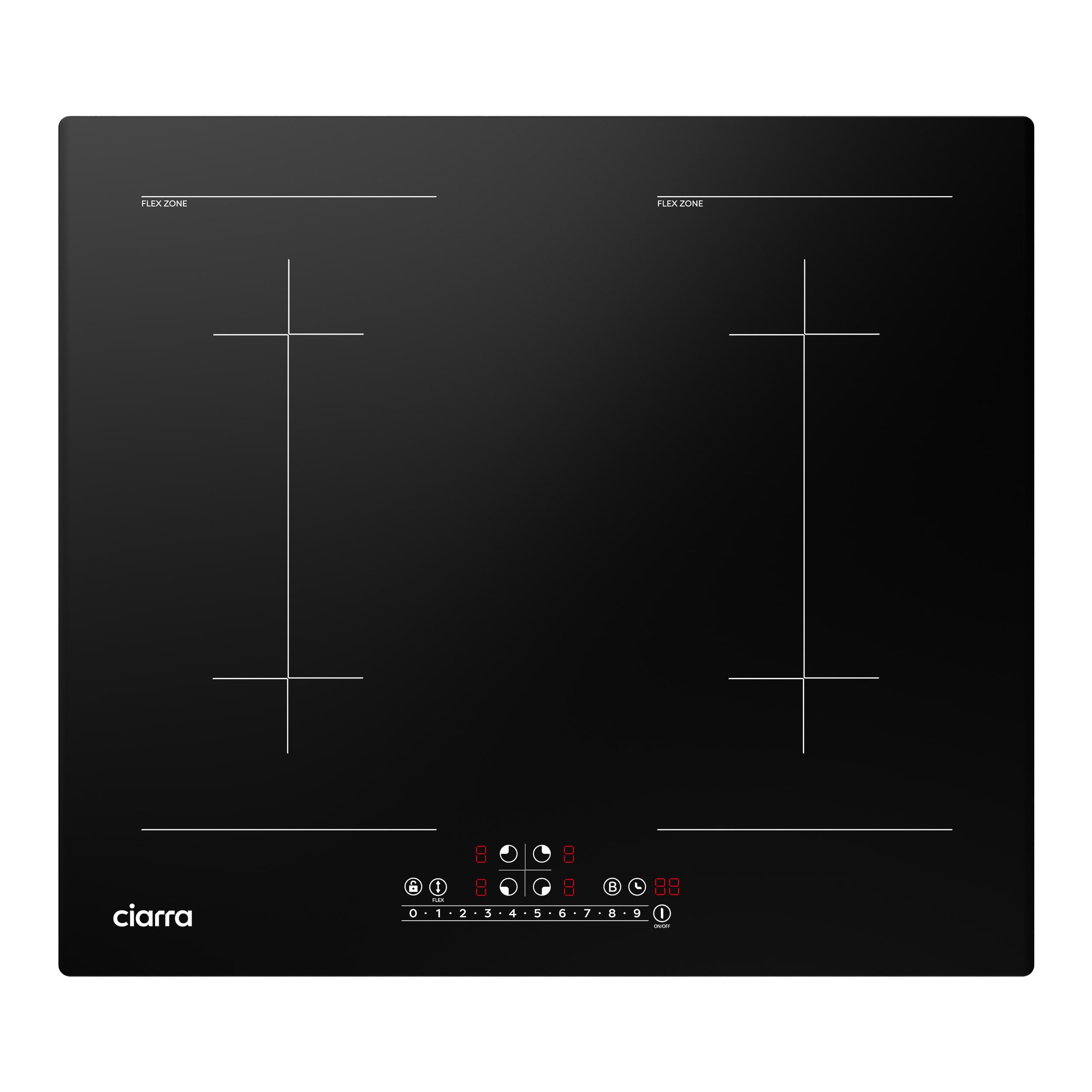 CIARRA Built-in Induction Hob with 4 Zones with Boost and FlexZone CBBIH4BFF-OW - CIARRA
