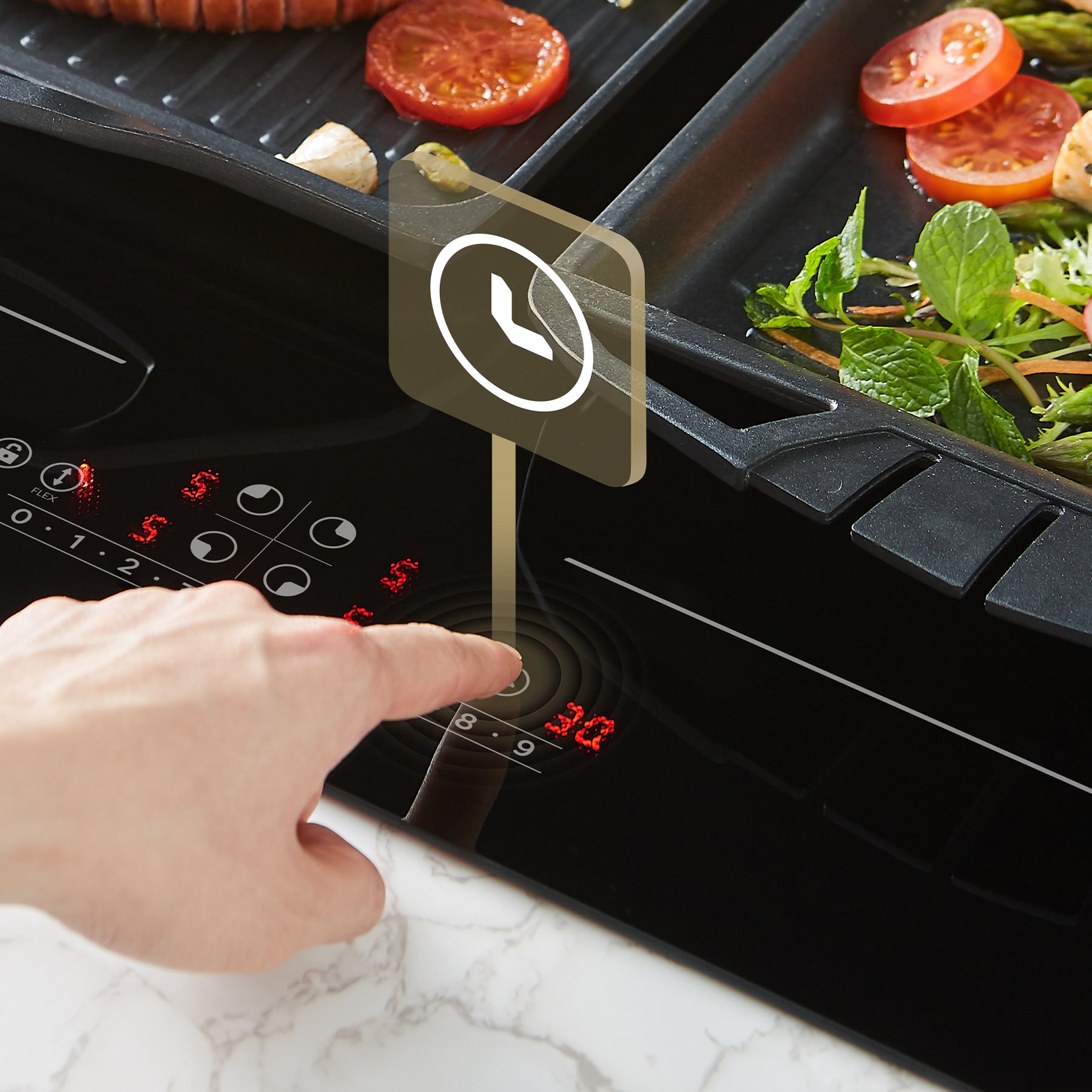 CIARRA Built-in Induction Hob with 4 Zones with Boost and FlexZone CBBIH4BFF-OW - CIARRA