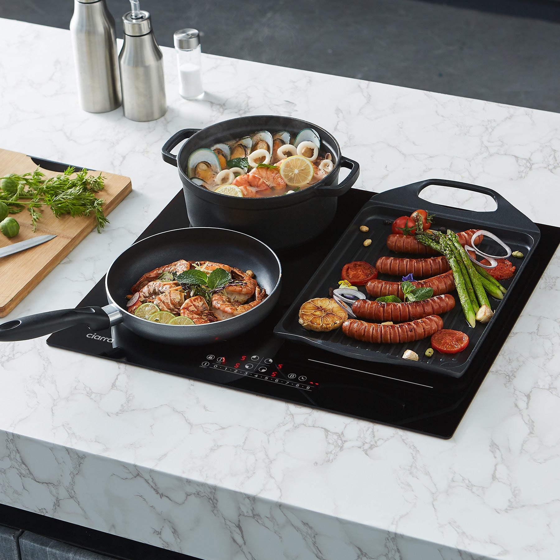 CIARRA Built-in Induction Hob with 4 Zones with Boost and FlexZone CBBIH4BFF-OW - CIARRA