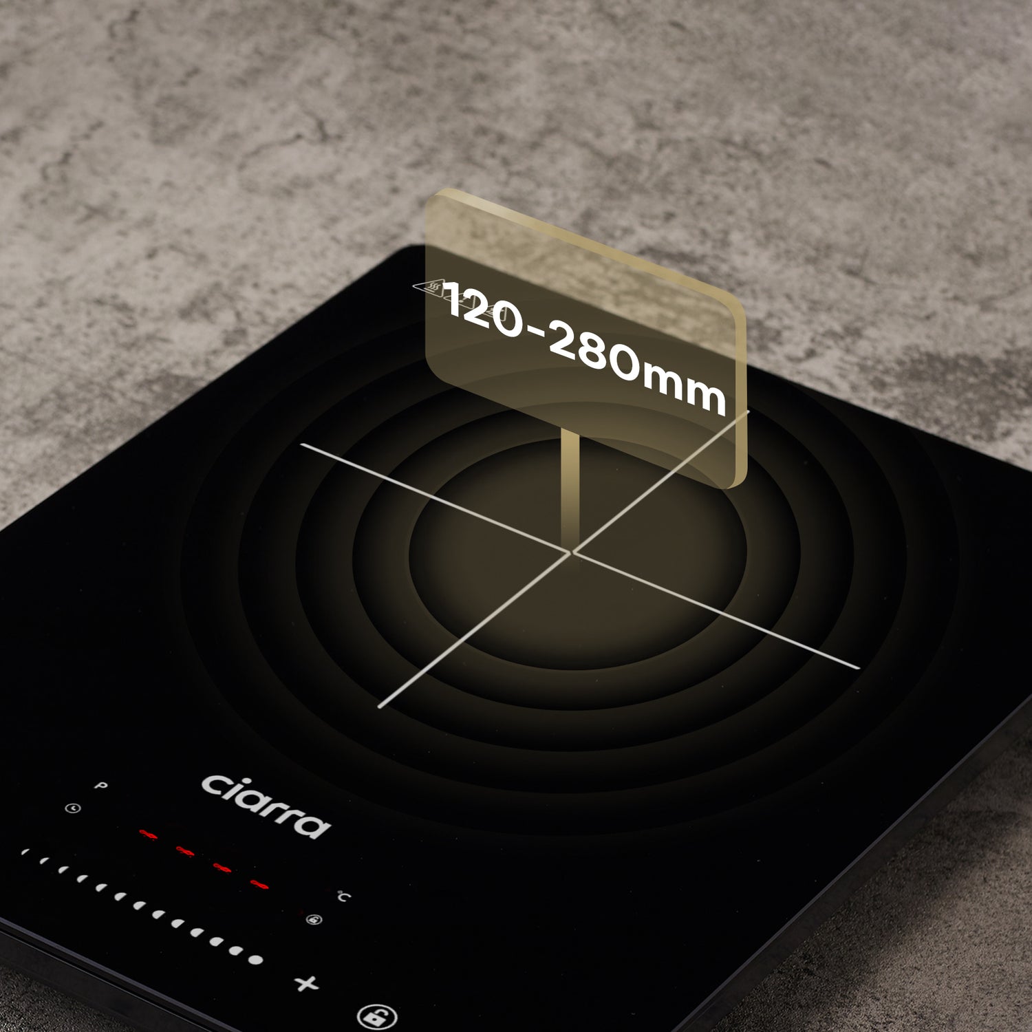 CIARRA Induction Hob 2000W with Timer Function & Touch Control CBTIH1